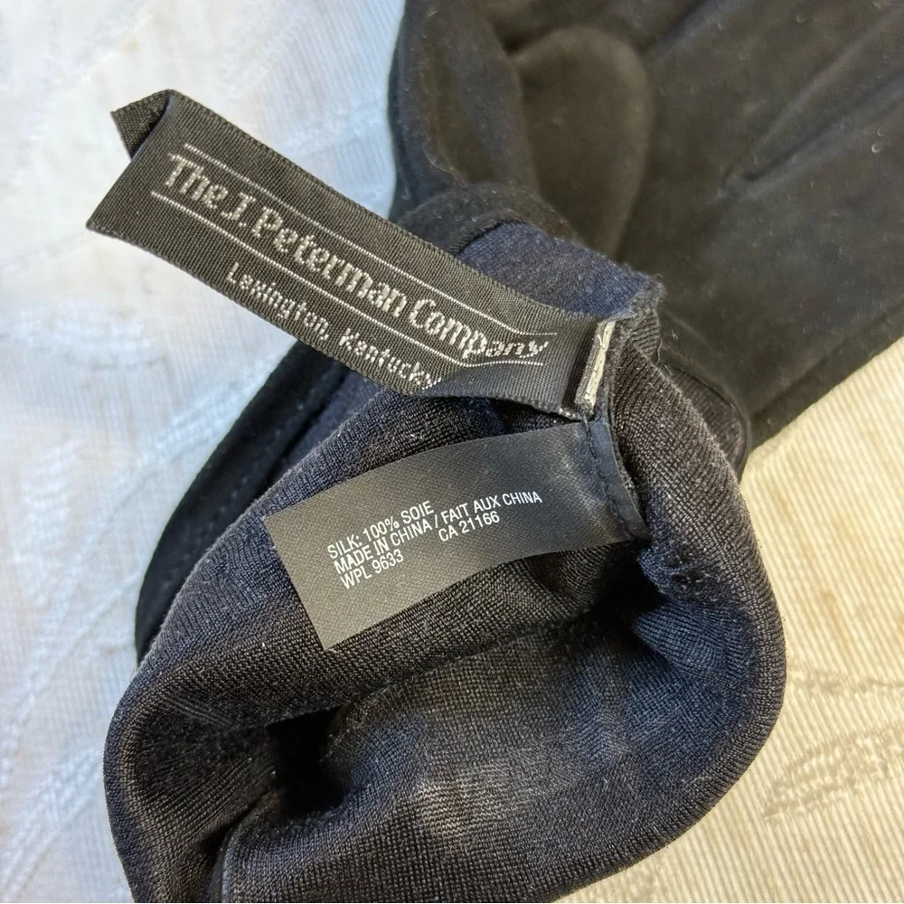 The J Peterman Company‎ Ladies Gloves With Bow Black Size L